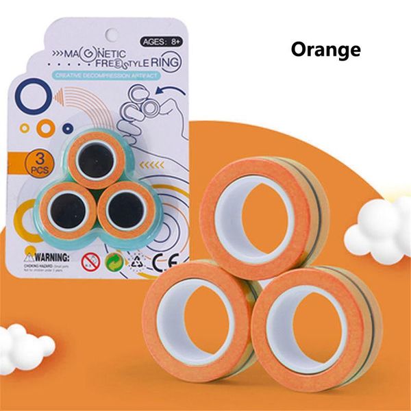 

3шт / набор магнитная разгрузочного кольца игрушка антистрессовые fingears стресс reliver палец кольцо непоседа spinner игрушки магнитные ко