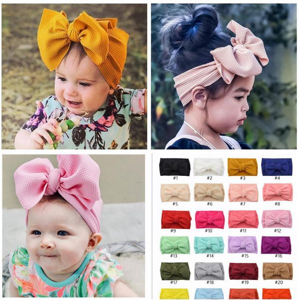 

baby headbands 34 colors knot stretch turban toddler baby girl big bow knot hairbands solid headwear headwrap hair bands accessories