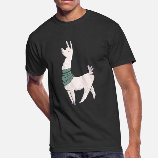 

lama alpaca t shirt men customize short sleeve plus size 3xl fit loose humor spring normal shirt