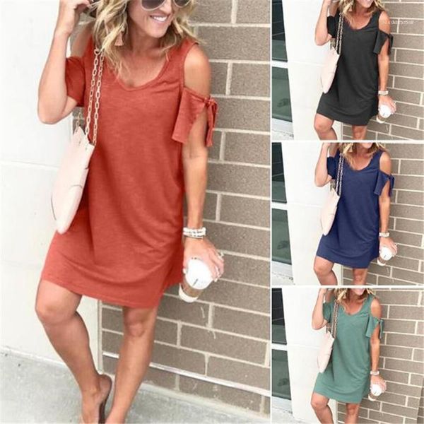 

color short sleeve dresses womens summer mini dresses off shoulder womens dresses casual solid, Black;gray