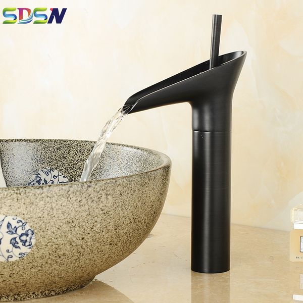 

basin faucet mixer tall black water-tap mixer black wash-basin faucet waterfall bathroom cold sink taps
