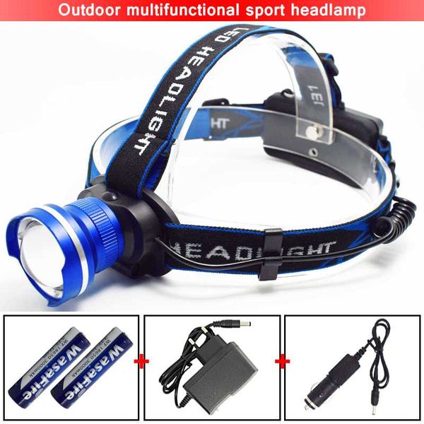 

headlamps zoomable led headlamp rechargeable xml t6 headlight 2000 lumens frontal troch head lamp running light 18650 battery charger