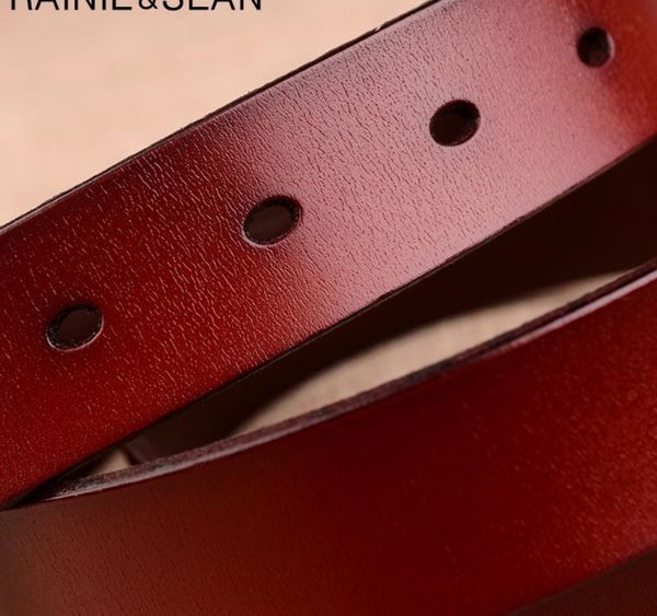 

rainie sean retro belts women genuine leather pin buckle belt female coffee vintage designer brand real cowhide leather04, Black;brown