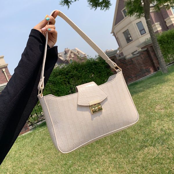 

crocodile pattern small pu leather shoulder bags for women 2020 summer handbags female armpit bags travel shoulder bag