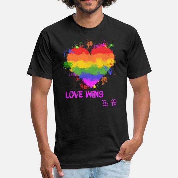 

love wins human rights shirts gay lesbian pri t shirt men print 100% cotton round collar solid color fit building summer style leisure