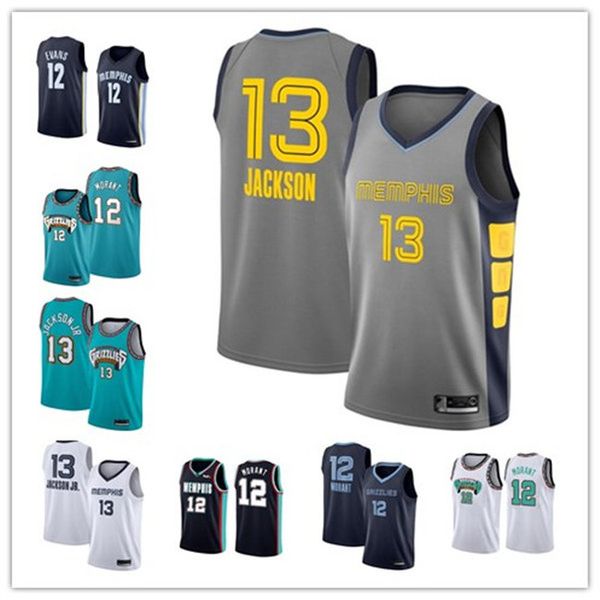 

2019/20 mens memphis ja morant jaren jackson jr. swingman city grizzlies swingman jersey gray basketball jersey 100% stitched, Black