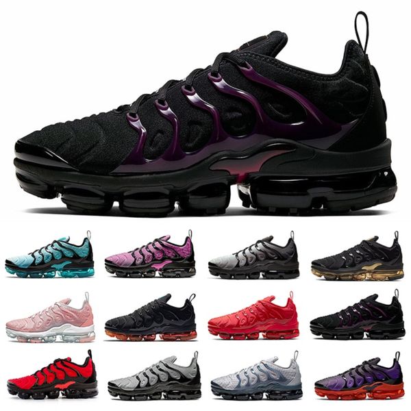 

black blue knit tn plus rainbow mens running black gold shoes neon grey tones men women trainers sports sneakers chaussures zapatos 36-47