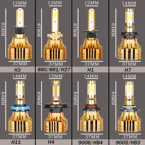 

2pcs турбо водить фара h3 / 880 / hi / h7 / h11 / н4 / 9005/9006 супер яркий свет cob t8wf