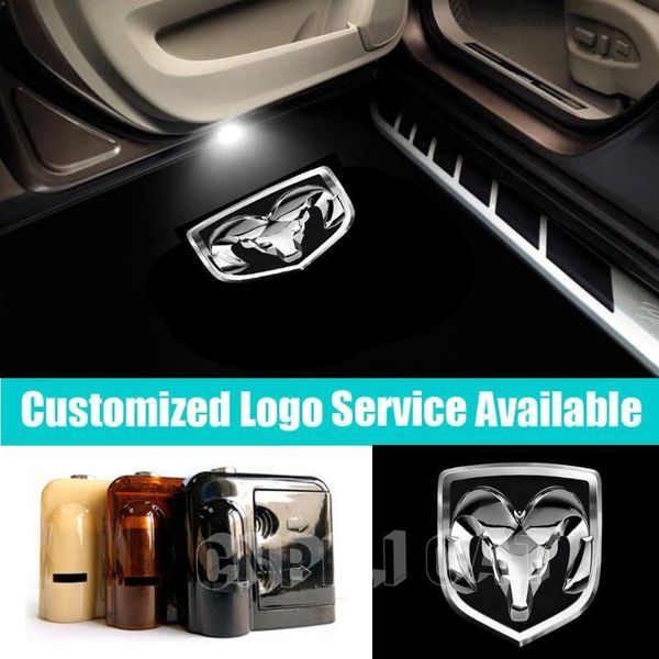 

2pcs 3d silver logo беспроводной двери автомобиля светодиодный проектор света для 1500 2500 3500
