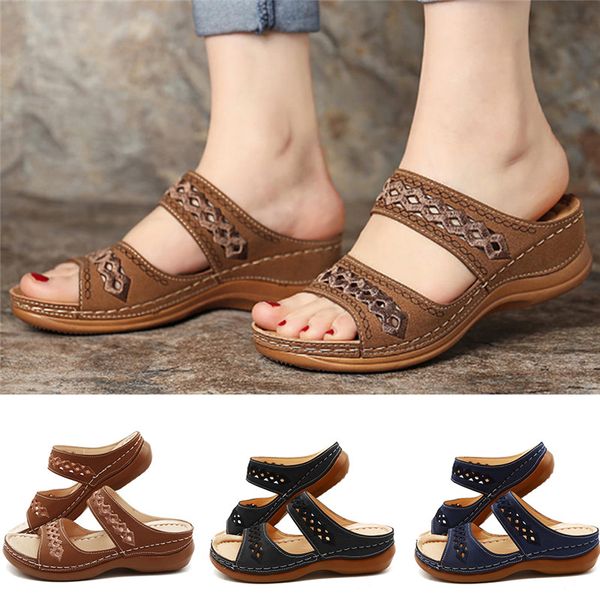 

women sandals fashion wedges shoes for women slippers summer shoes with heels sandals flip flops beach casual, Black