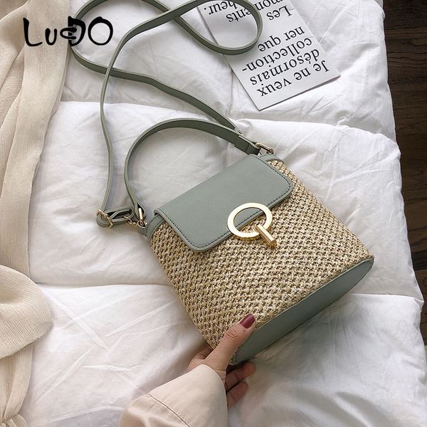 

lucdo small straw totes bags travel crossbody bags for women 2020 summer fashion lady shoulder messenger bag designer handbags