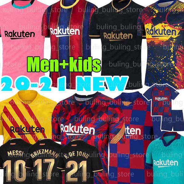 

10 messi 2020 2021 barcelona soccer jerseys camiseta de fÃºtbol 31 ansu fati 17 griezmann 21 de jong 8 arthur maillots de football shirt, Black;yellow