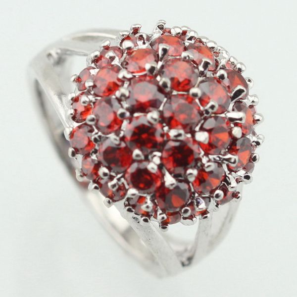 

wpaitkys round red cubic zirconia silver color party ring for women crystal rings female jewelry size 6 7 8 9 10 gift box, Golden;silver