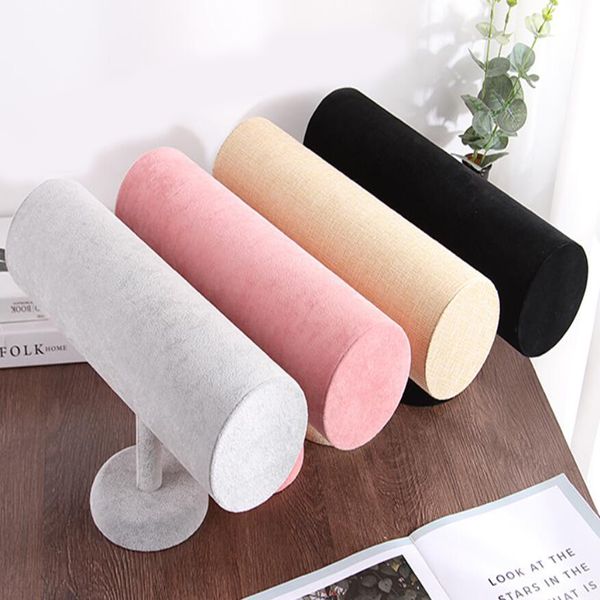 

velvet jewelry headband showcase hair clip organizer holder detachable t-bar display stand rack clasp holder gift for women girl mx200810, Black