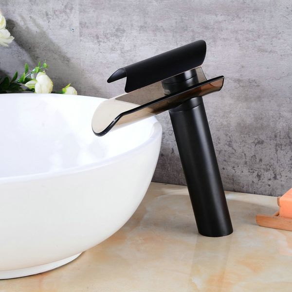 

luxury antique faucet and cold waterfall glass basin faucet