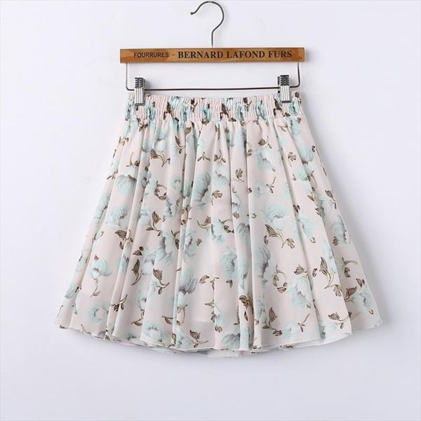 

plus size women skirts floral printed chiffon skirt s 3xl big people skirts summer new arrived, Black