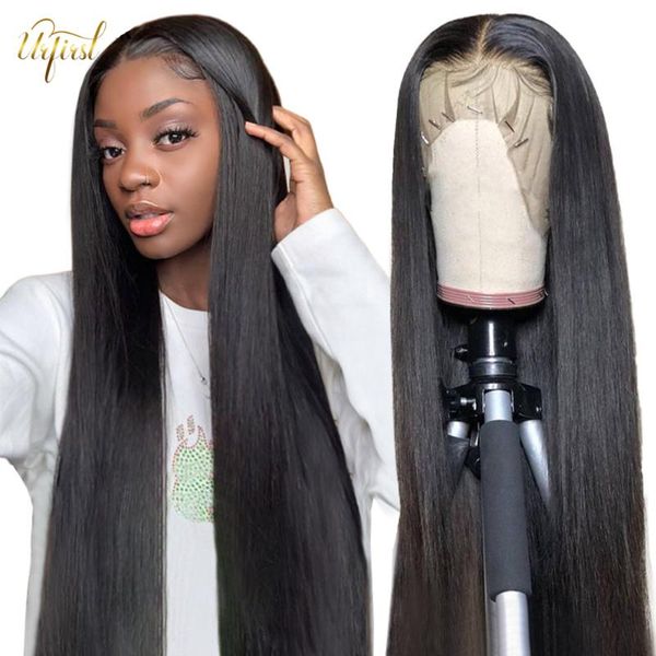 

urfirst straight human hair wigs brazilian lace front human hair wigs for black women lace front wig pre plucked, Black;brown