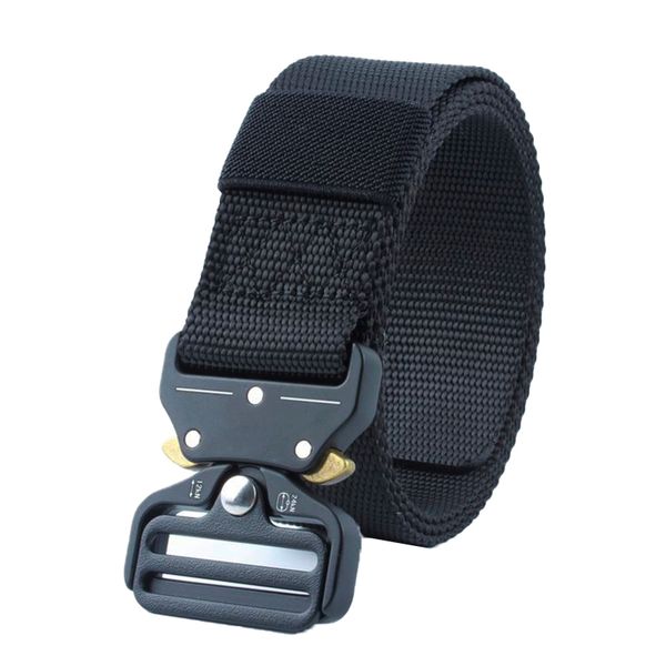 

ltoheyn new 3.8cm nylon belt men 's sports tactical belt buckle quick release belts zinc alloy outdoor training belts, Black;brown
