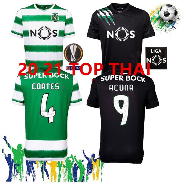 

20 21 sporting cp soccer jersey 2020 2021 lisbon football shirt coates vietto coates acuna sporar phellype jovane ronaldo, Black;yellow