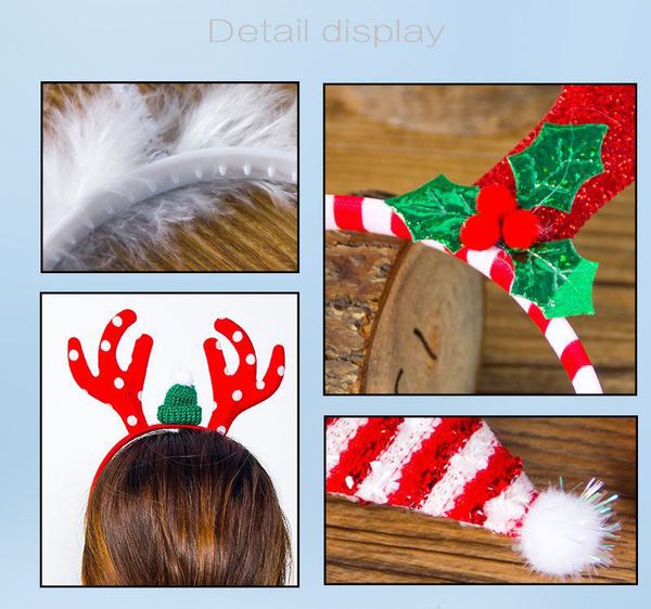 

2020 christmas new headbandchristmas headgear cartoon snowflake antlers christmas decoration headband head buckle