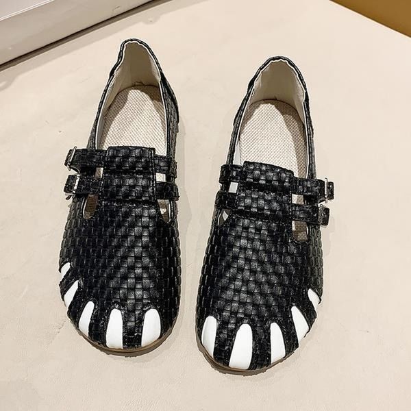 

women's shoes autumn casual female sneakers round toe soft knitting flats shallow mouth ladies' footwear comfortable fall, Black