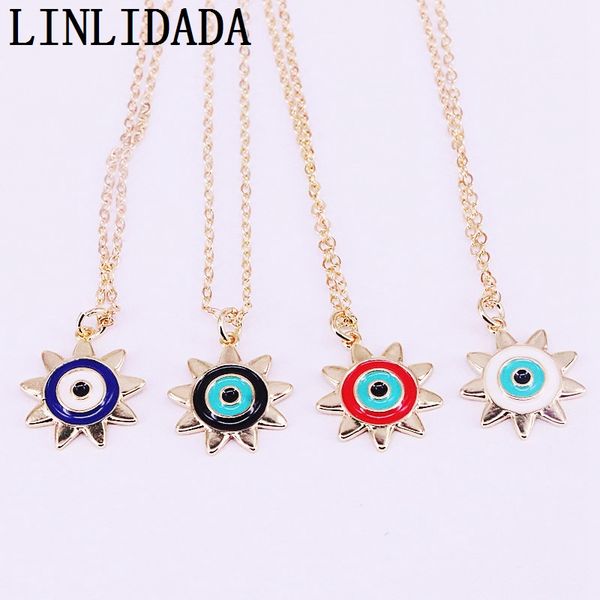 

10pcs for women fashion jewelry mix color enamel pendant necklace sar/eye shaped, Silver
