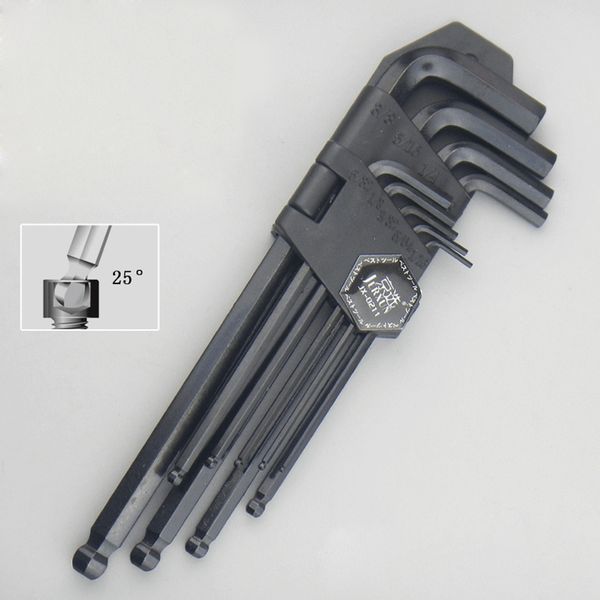 

9pcs/set 1/16-3/8 inch imperial durable toughen ball head allen wrench set british inner hexagon spanner multi-function hex key