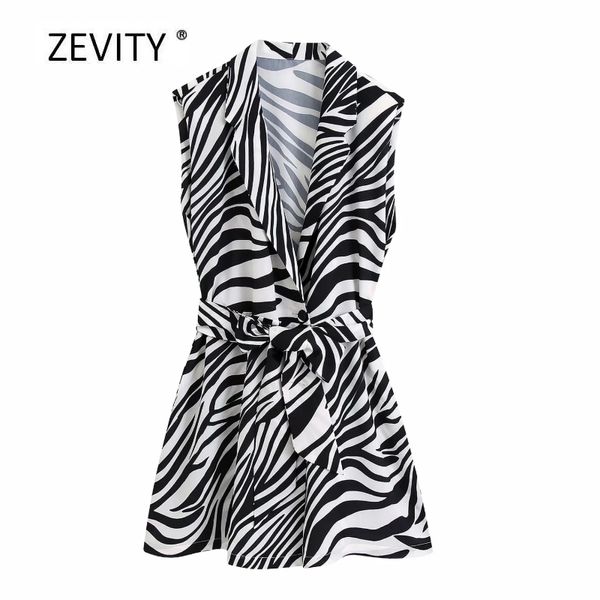 

2020 women vintage animal texture print bow tied sashes playsuits ladies sleeveless conjoined shorts chic casual siamese ds4065, Black;white