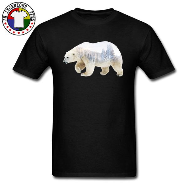 

hiphop tees double exposure polar bear t shirts 3d digital print image tshirt mens summer autumn cotton clothes