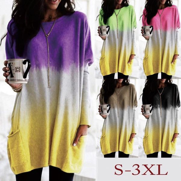 

свободный свободный streetwear весна tshirts осень фонарь рукавом женская tshirts с длинным рукавом gradient o шея длинные тис, White