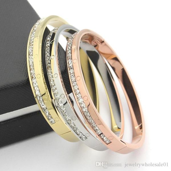 

factory direct single row broken diamond bracelet pinned small square drill bracelet 18k gold couple with drill foreign trade bracelet, Black