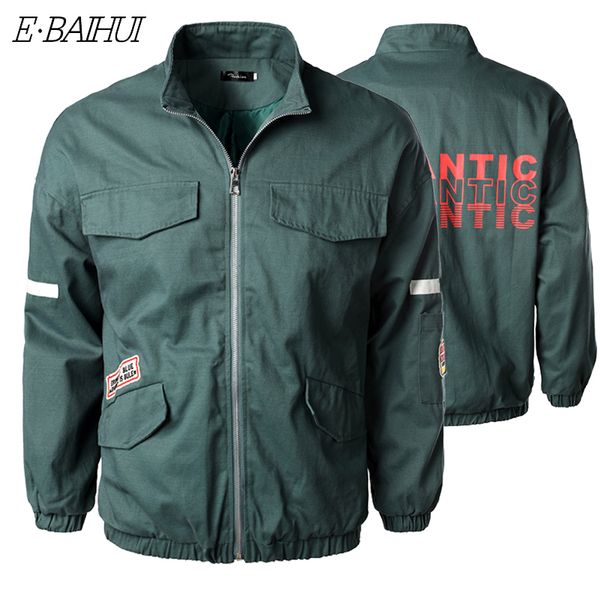 

men's jackets e-baihui mens windbreaker jacket men streetwear 2021 multi-pocket bomber fashion coats autumn clothes, Black;brown