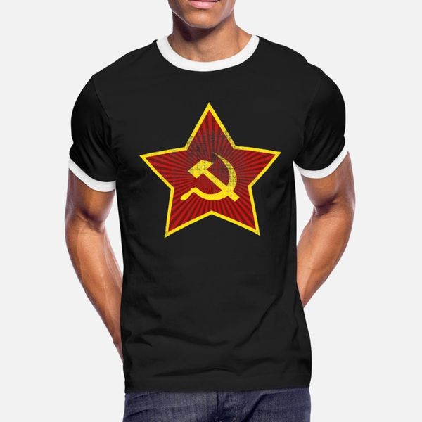 

vintage retro communist star hammer sickle t shirt men printed short sleeve round collar male cute funny casual spring standard shirt