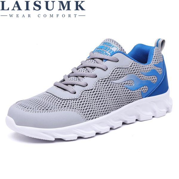 

laisumk new casual shoes men breathable autumn summer mesh shoes sneakers fashionable breathable lightweight movement, Black