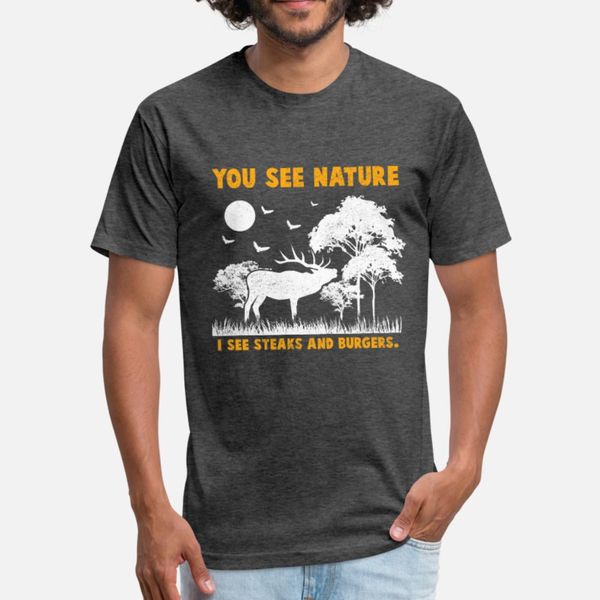 

deer hunter burger sausage bbq steaks t shirt men designs 100% cotton round neck solid color famous comfortable summer vintage shirt