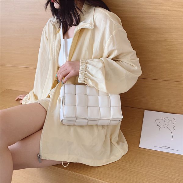 

women crossbody bag summer candy color weave pu leather small flap shoulder bag luxury handbag women bags designer totes zd1640