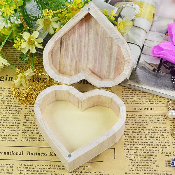 

case cosmetic sundries heart shape jewelry organizer wedding wooden storage box