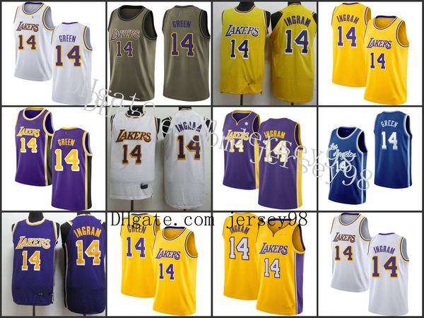 

los angeles laker men #14 danny green red nba green men jersey, Black