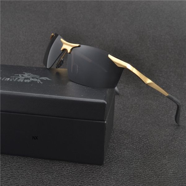 

new polarized sunglass sunglasses men's brand design retro black square men's driving rectangular fishing sunglasses nx, White;black