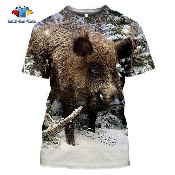 

summer hunting wild boar animals 3d print shirts hippie plus size hentai men clothing