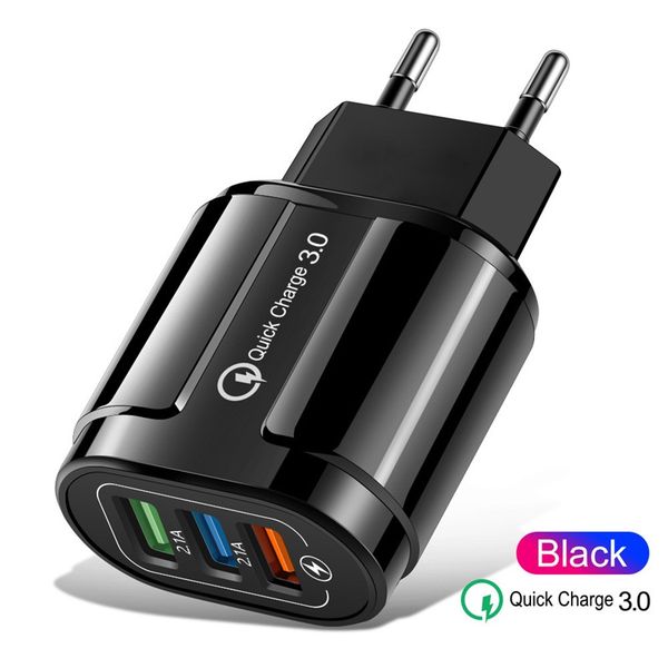 

18w quick charge adapter qc 3.0 usb charger for iphone for samsung phone chargeur universal eu us plug qc3.0 fast charging