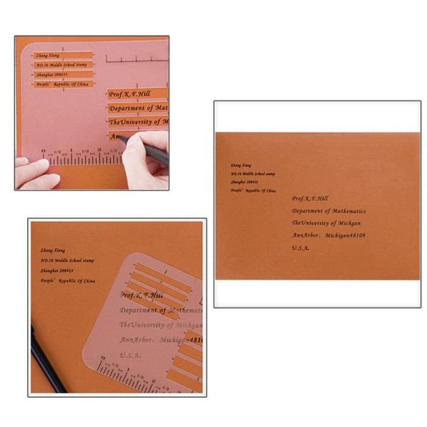 

4pcs notebook multi-use envelope handwriting practice addressing templates rulers diary letter set craft stencil postcards o6q2