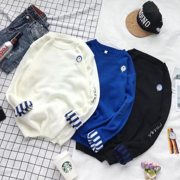 

men's sweaters with warm knitted in early spring of 2021, White;black