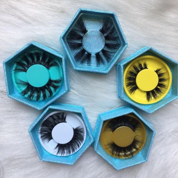 

new 20/pcs hexagon shape box mink lashes eyelash packaging box hexagon eyelash