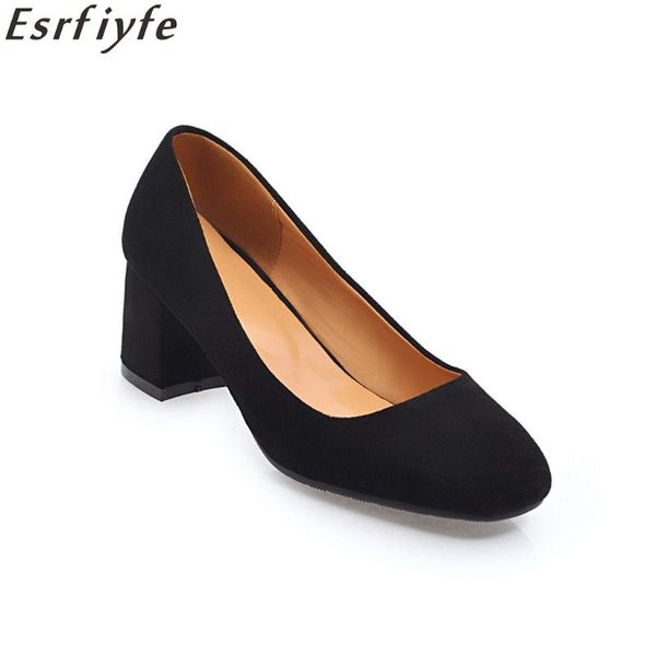

esrfiyfe 2020 new spring women pumps square heels fashion woman casual shoes ladies pumps stilettos shoes woman daily, Black