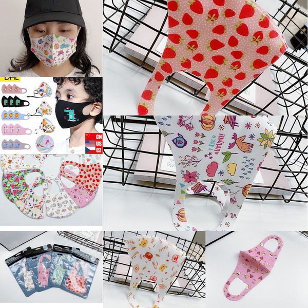 

children cotton kids cartoon face masks cloth mouth anti exhaust dust sun block colorful masks1