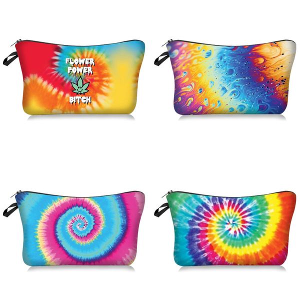

tie-dye cosmetic bag travel portable printed makeup handbag purse storage bags organizer travel pouch wash bags kha545