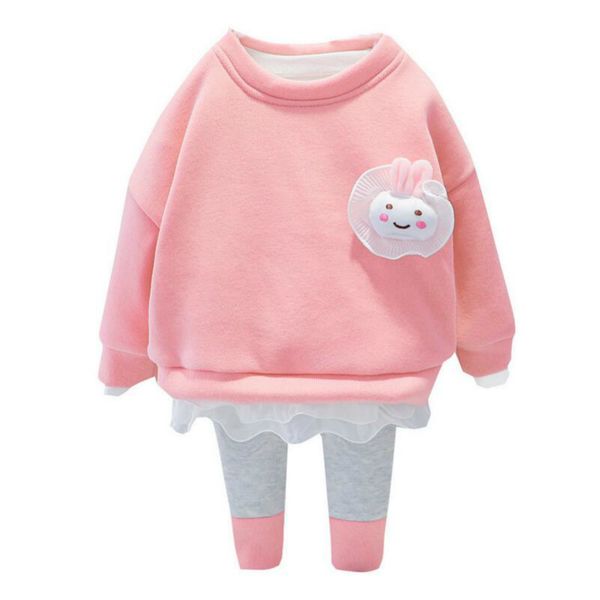 

new toddler baby boy girl clothing sets rabbit lace t shirt pants toddler infant clothes child vacation costume baby girls boys clothes sets, White