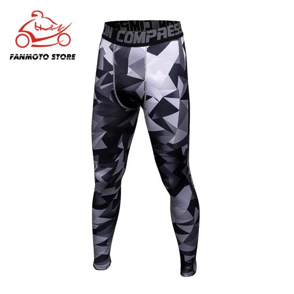 

moto printed sports leggings high elastic male fitness gym leggings running pants outwork training pants sportswear quick dry