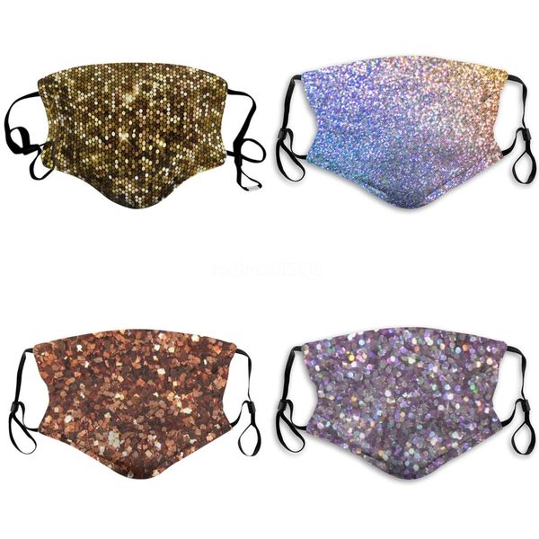 

designer 2020 reusable bling elbow fashion mask new care gold facemount sequins masks#702 face washable shiny slunn